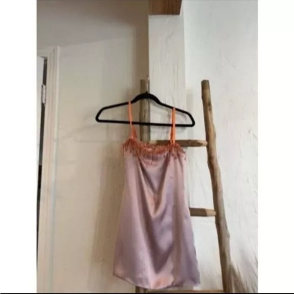 Pink Satin Spaghetti Strap Bodycon Mini Dress - Picture 7 of 10